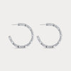 Noa Beaded Silver Hoop Earrings JOOEL