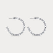 Noa Beaded Silver Hoop Earrings JOOEL