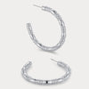 Noa Beaded Silver Hoop Earrings JOOEL
