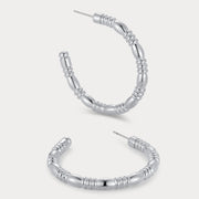 Noa Beaded Silver Hoop Earrings JOOEL