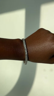 Solana Square Tennis Bracelet | Silver