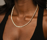 Serena 3 Prong Gold Tennis Necklace Jooel