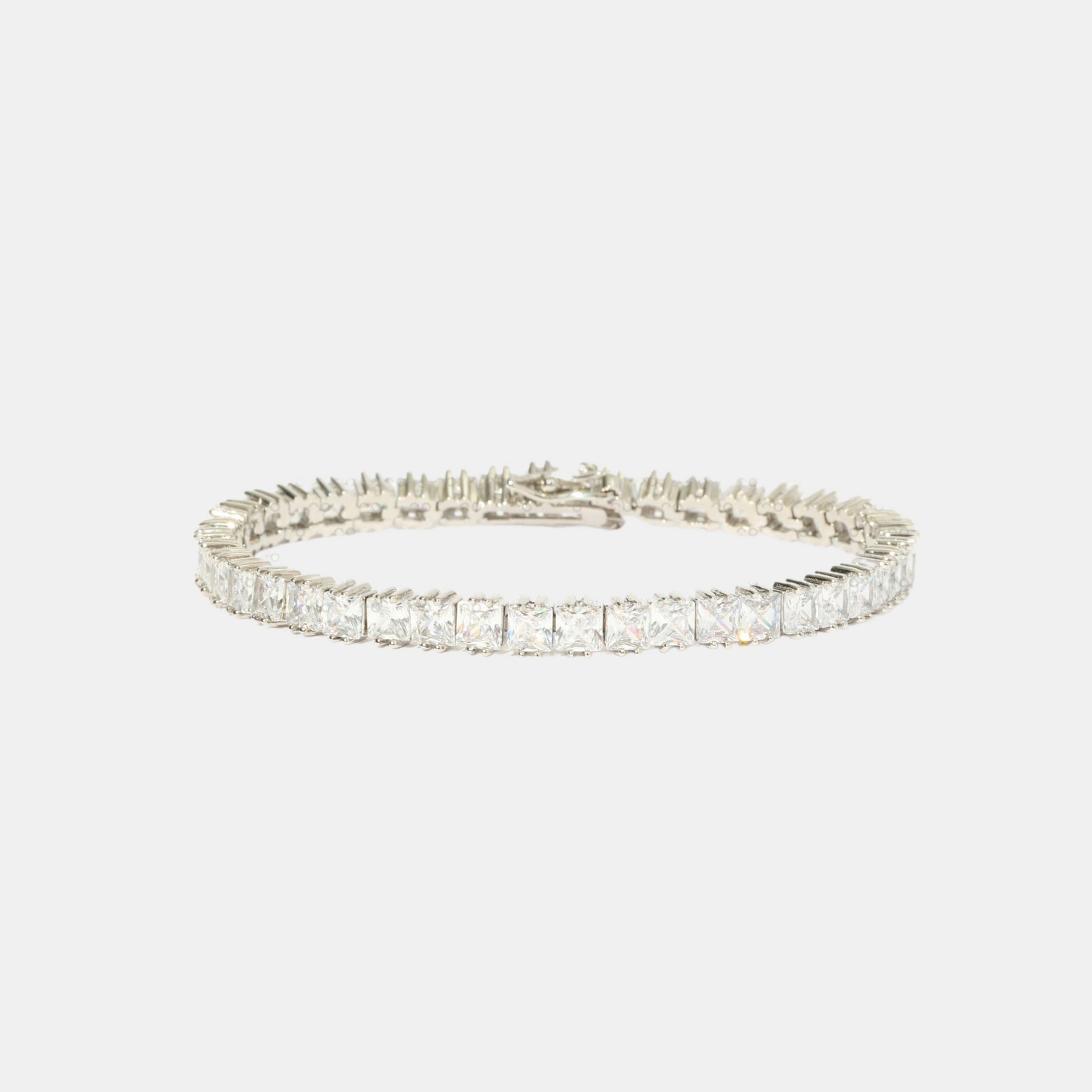 Square Bezel Round Diamond Tennis Bracelet – Moissanite Rings