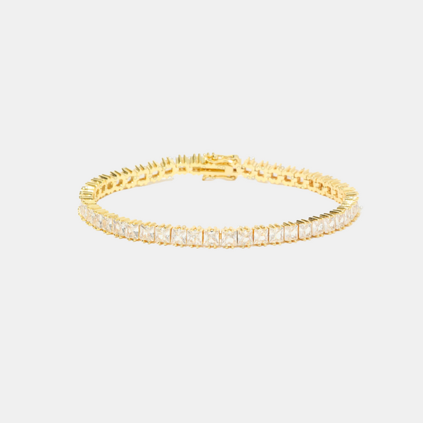 Solana Square Tennis Bracelet | Gold Jooel