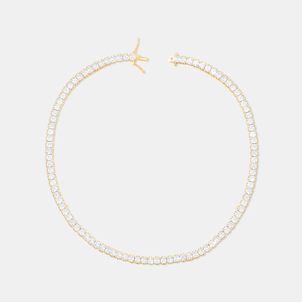 Solana Square Tennis Necklace | Gold Jooel